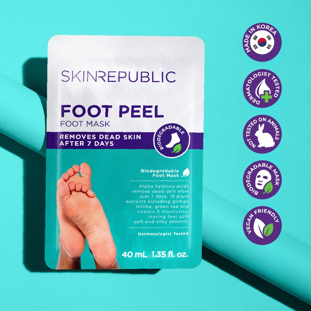 Skin Republic Foot Peel Foot Mask, 40ml — removes dead skin after 7 days, made in Korea, dermatologist tested