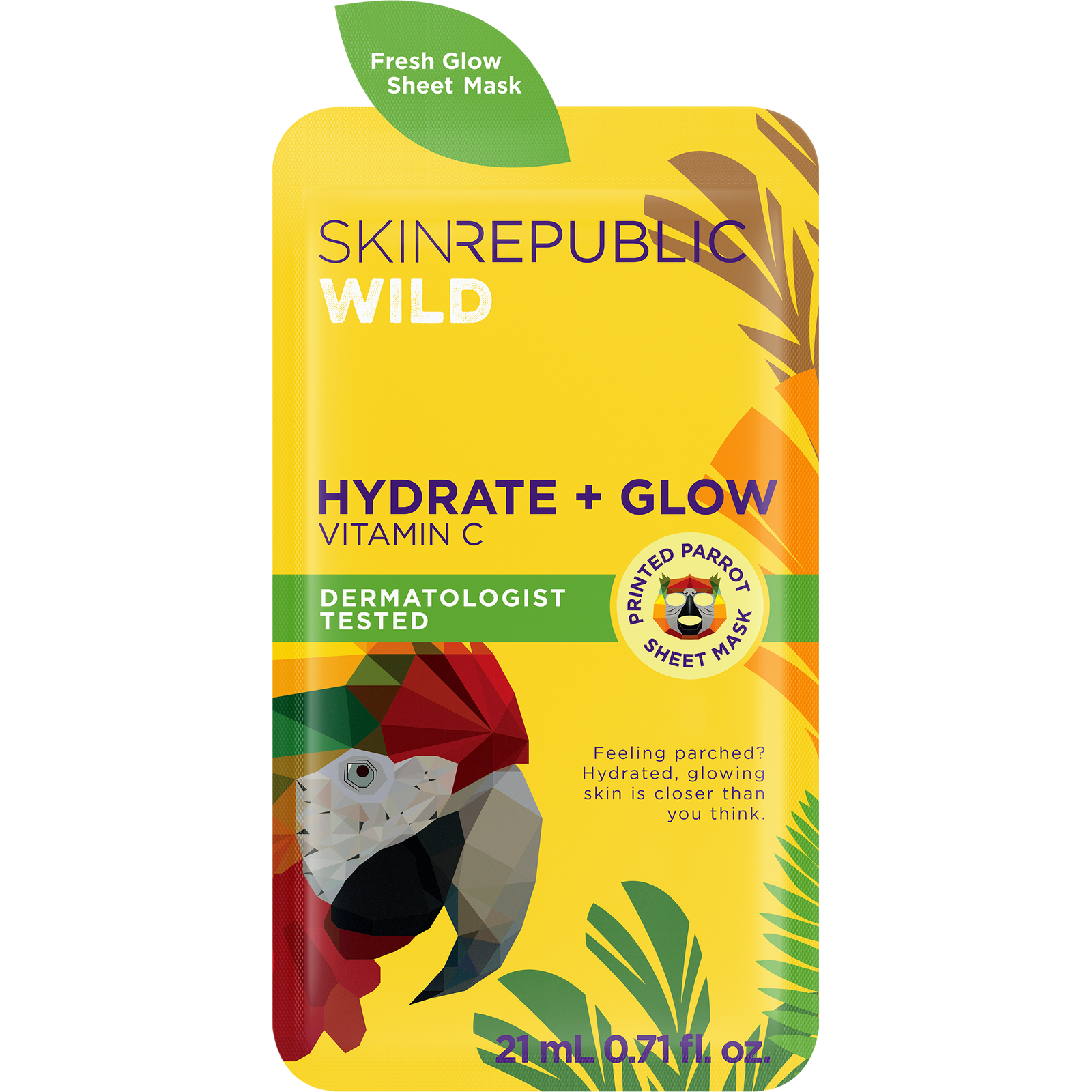 Hydrate + Glow Vitamin C Parrot Face Mask Sheet
