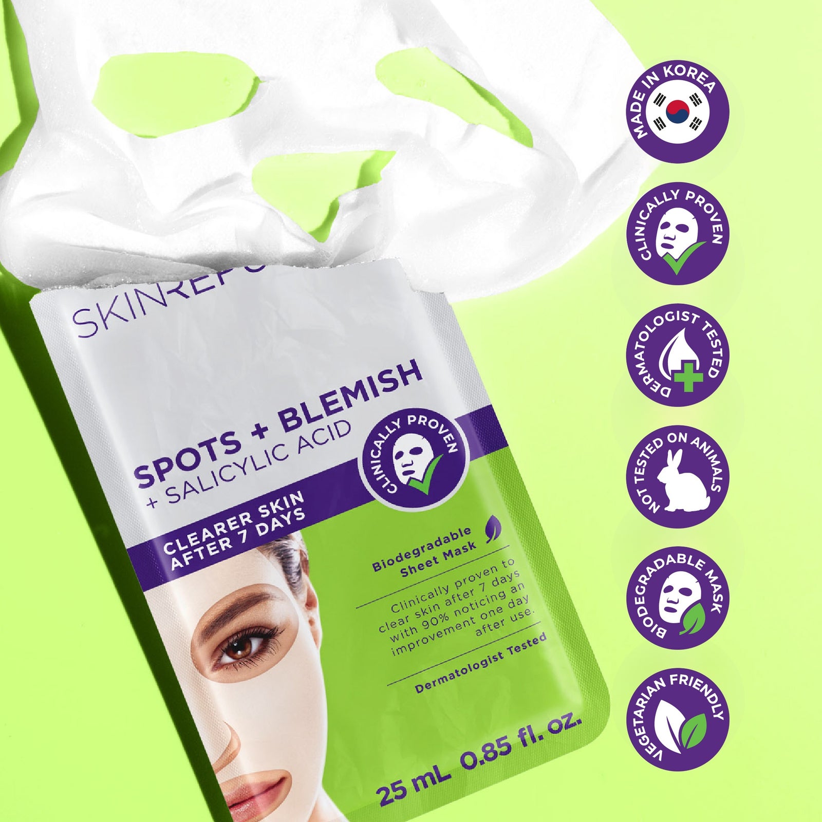 Spots + Blemish + Salicylic Acid Face Mask Sheet