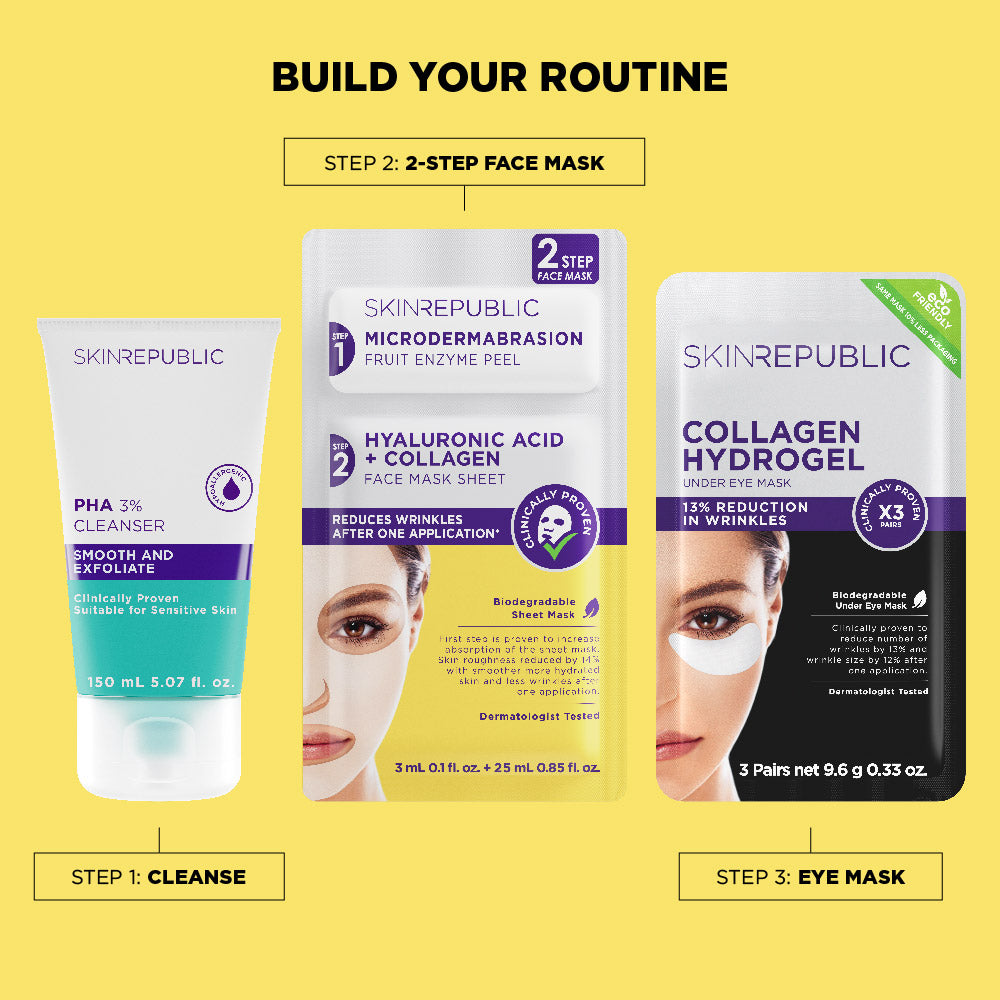 2 Step Hyaluronic Acid + Collagen Face Mask