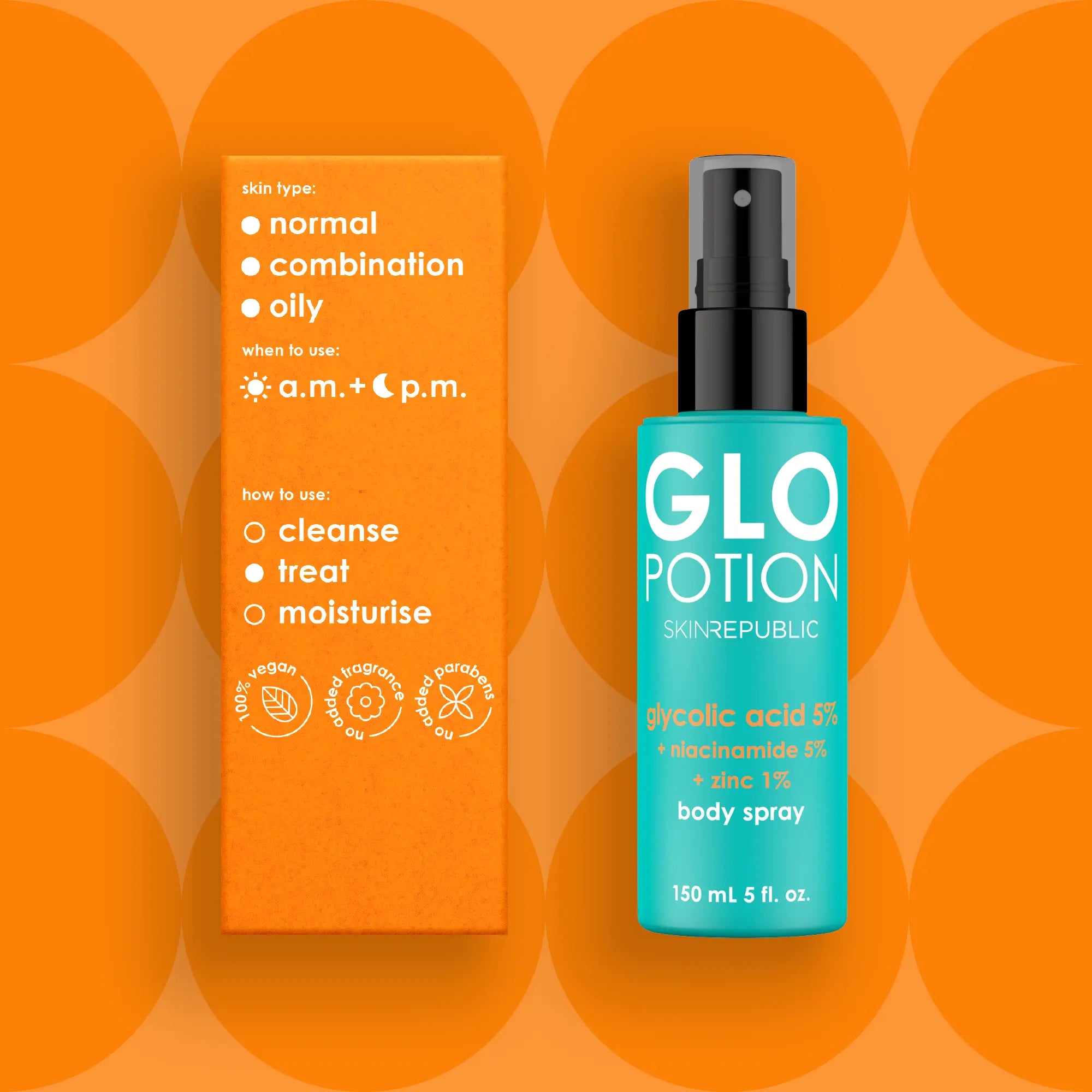 GloPotion Glycolic Acid 5% + Niacinamide 5% + Zinc Body Spray