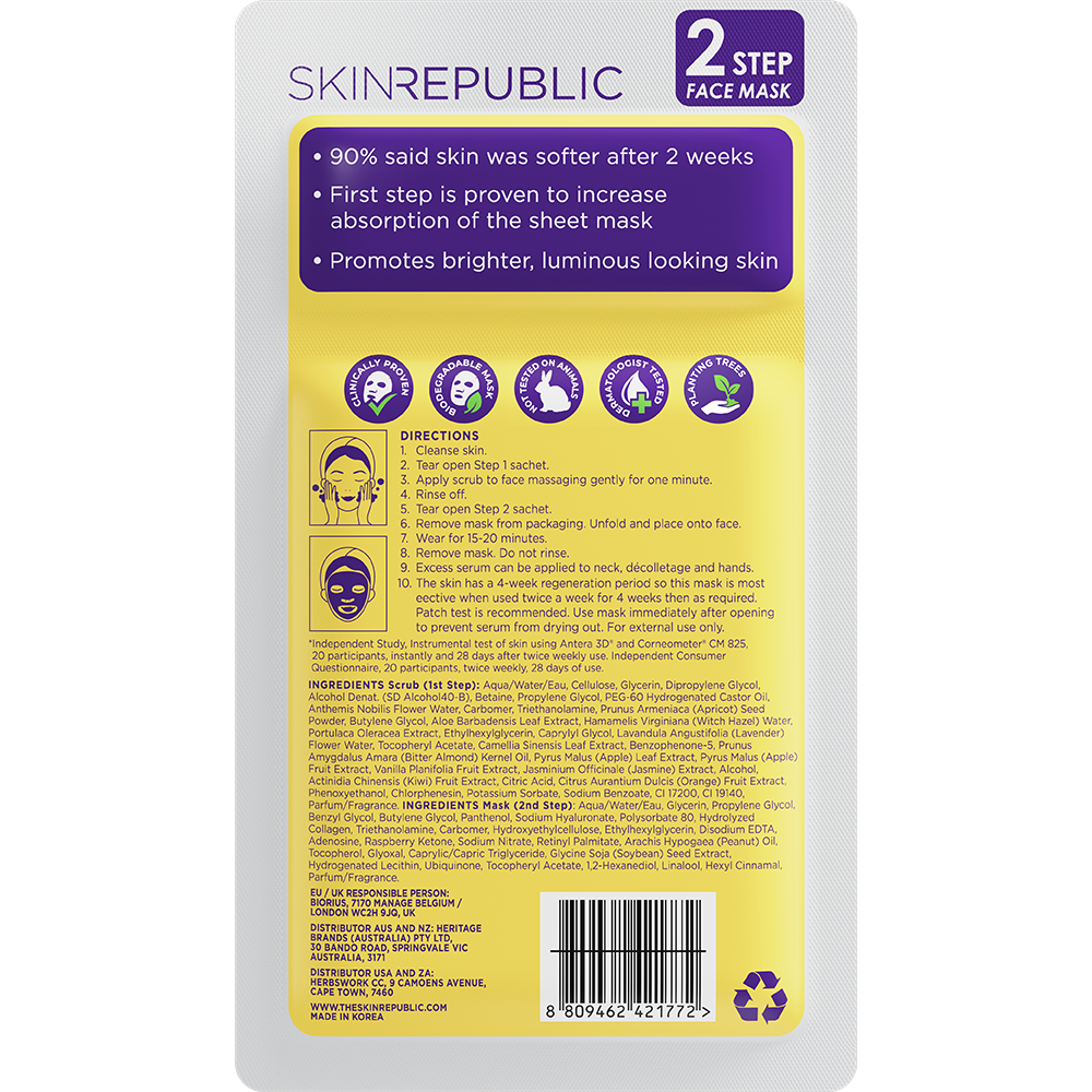 2 Step Hyaluronic Acid + Collagen Face Mask