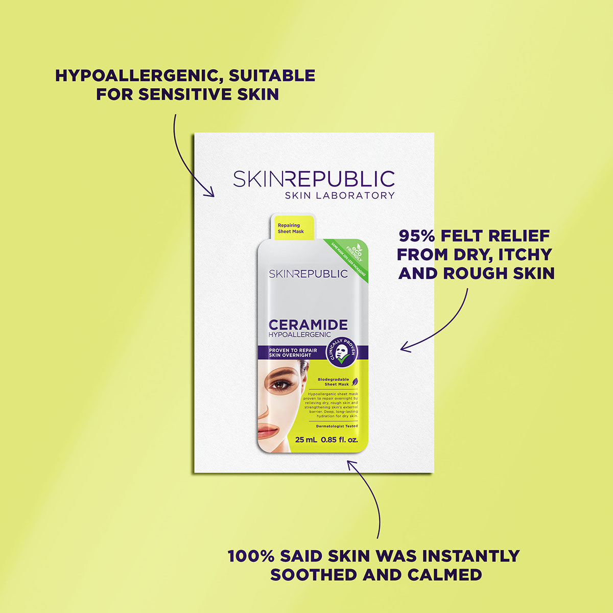 Ceramide Hypoallergenic Face Mask Sheet