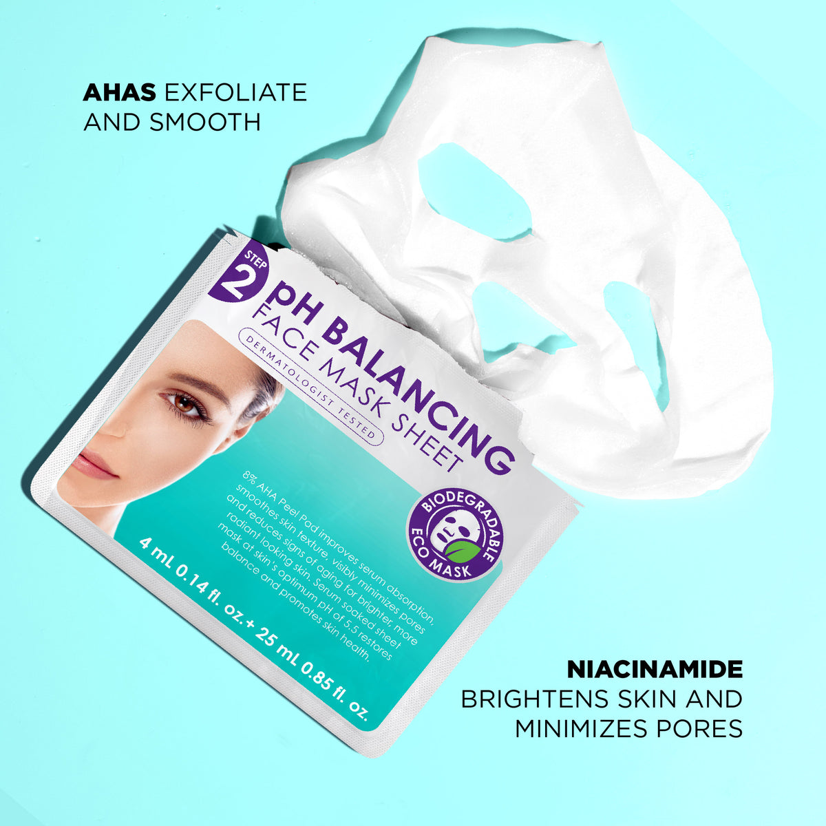 2 Step 8% AHA Peel Pad + pH Balancing Face Mask