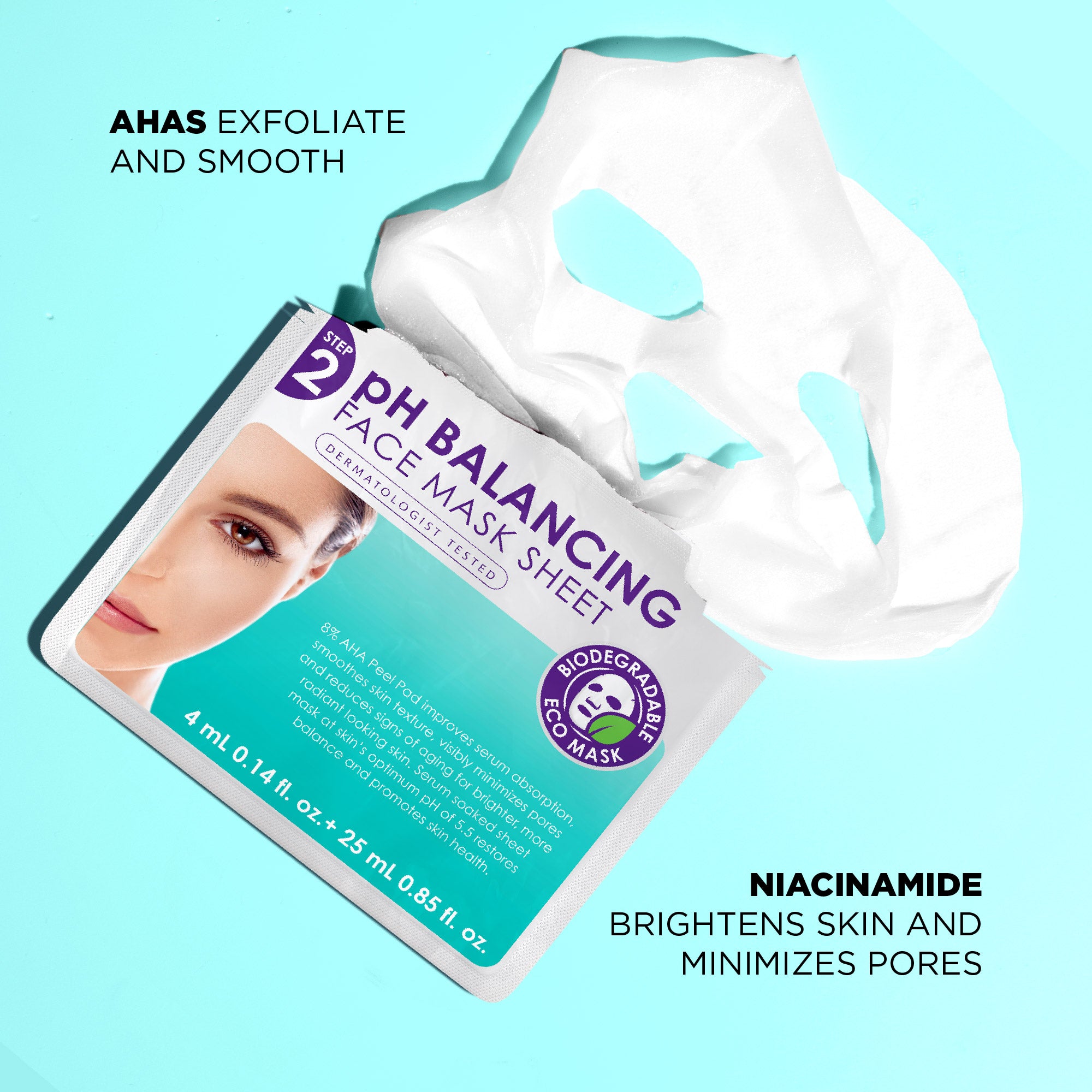 2 Step 8% AHA Peel Pad + pH Balancing Face Mask