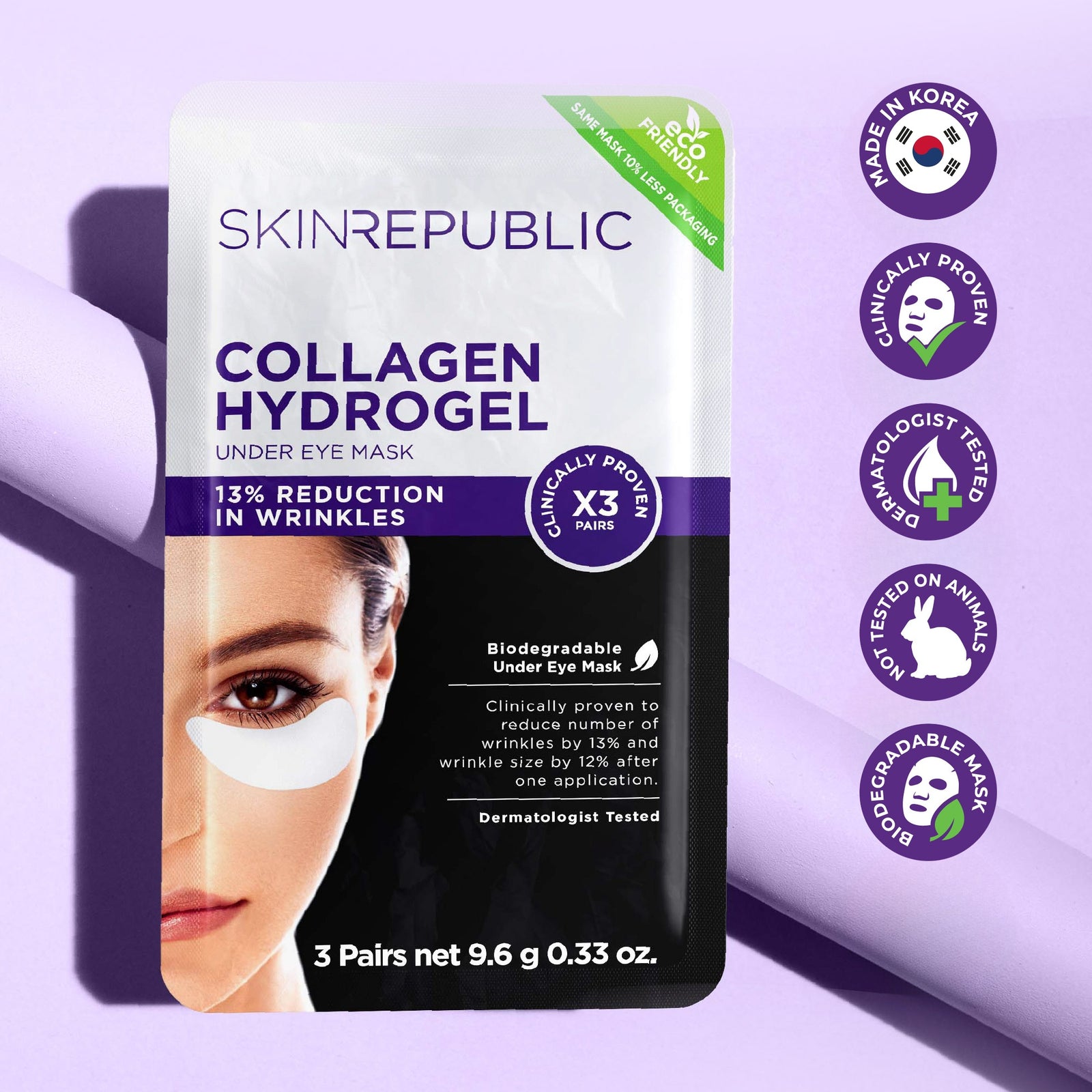 Collagen Hydrogel Under Eye Mask (10 Pack includes 6 FREE under eye masks)