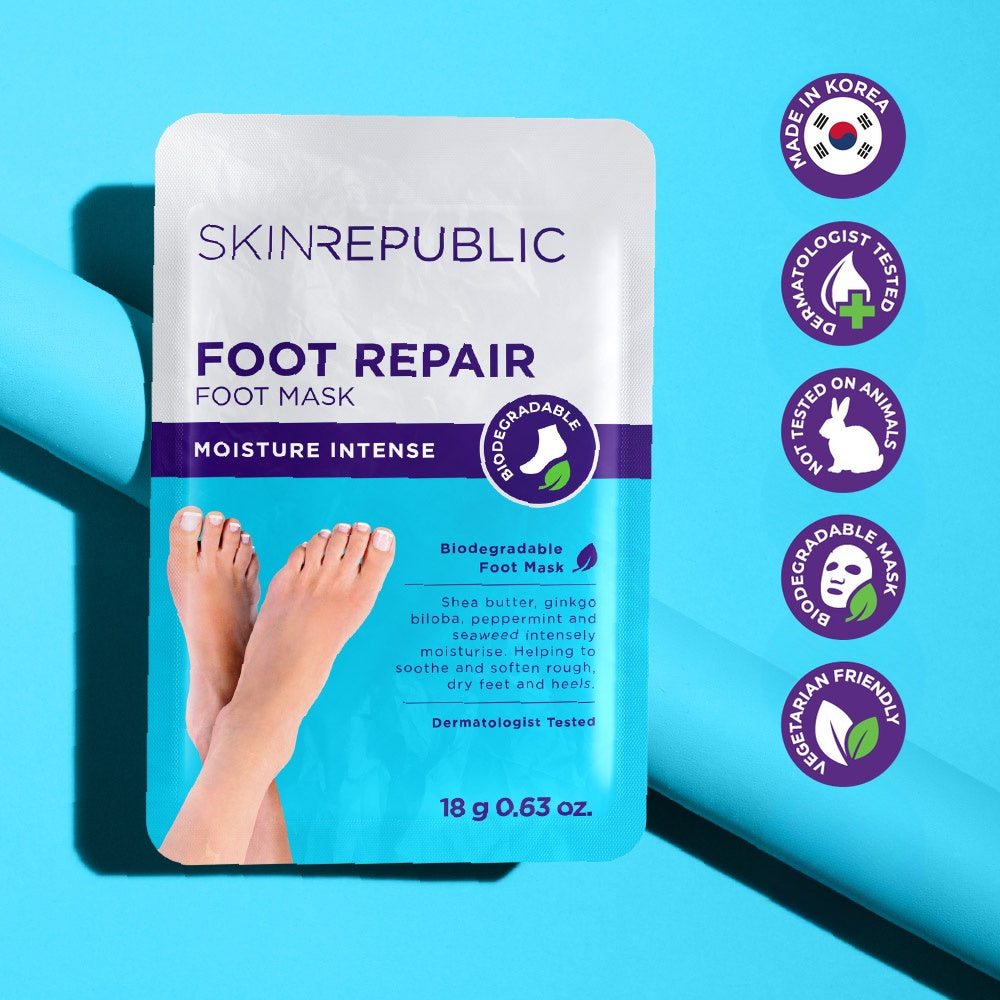 Skin Republic Foot Repair Foot Mask, 18g — moisture intense, made in Korea, dermatologist tested