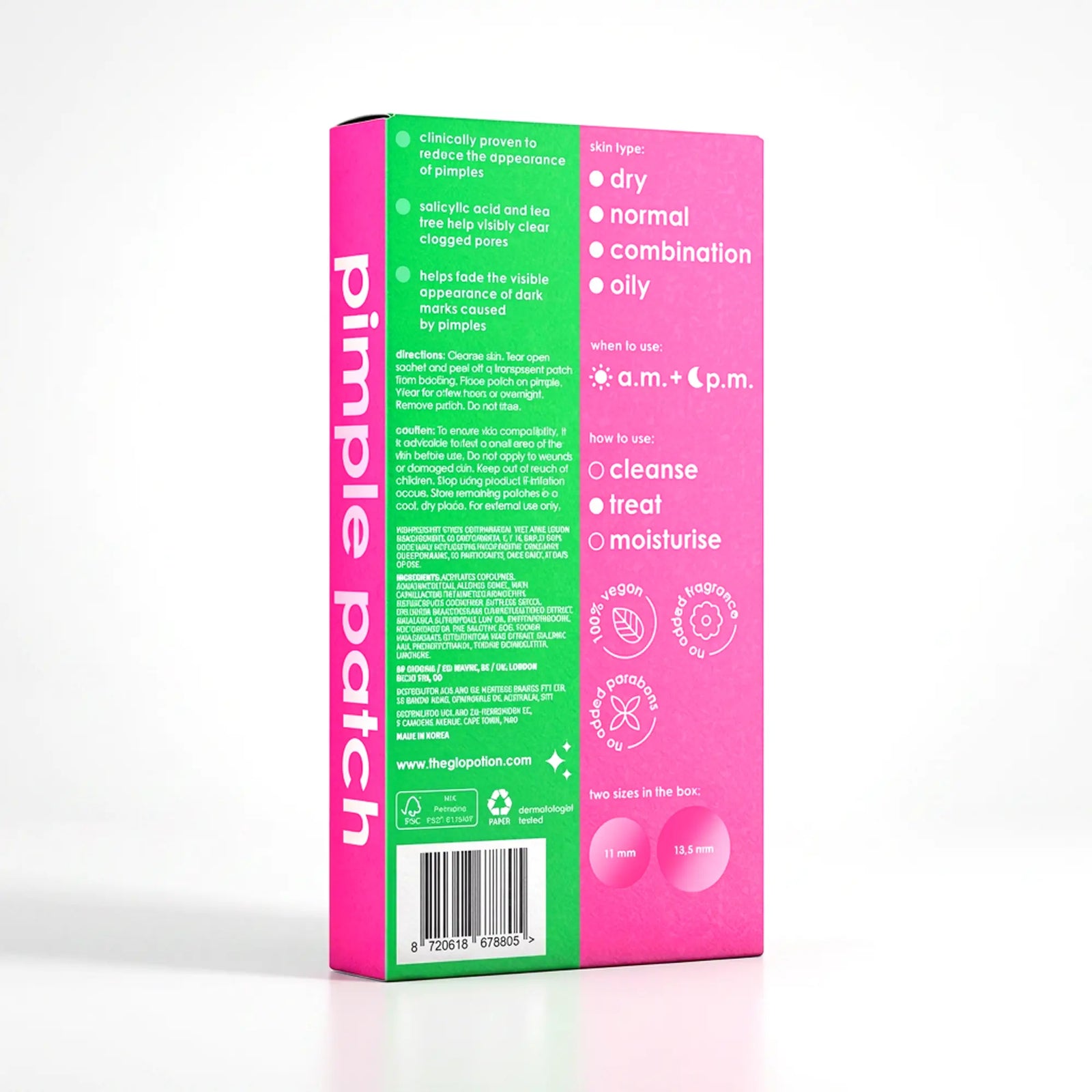 GloPotion salicylic acid pimple patches (36 patches)
