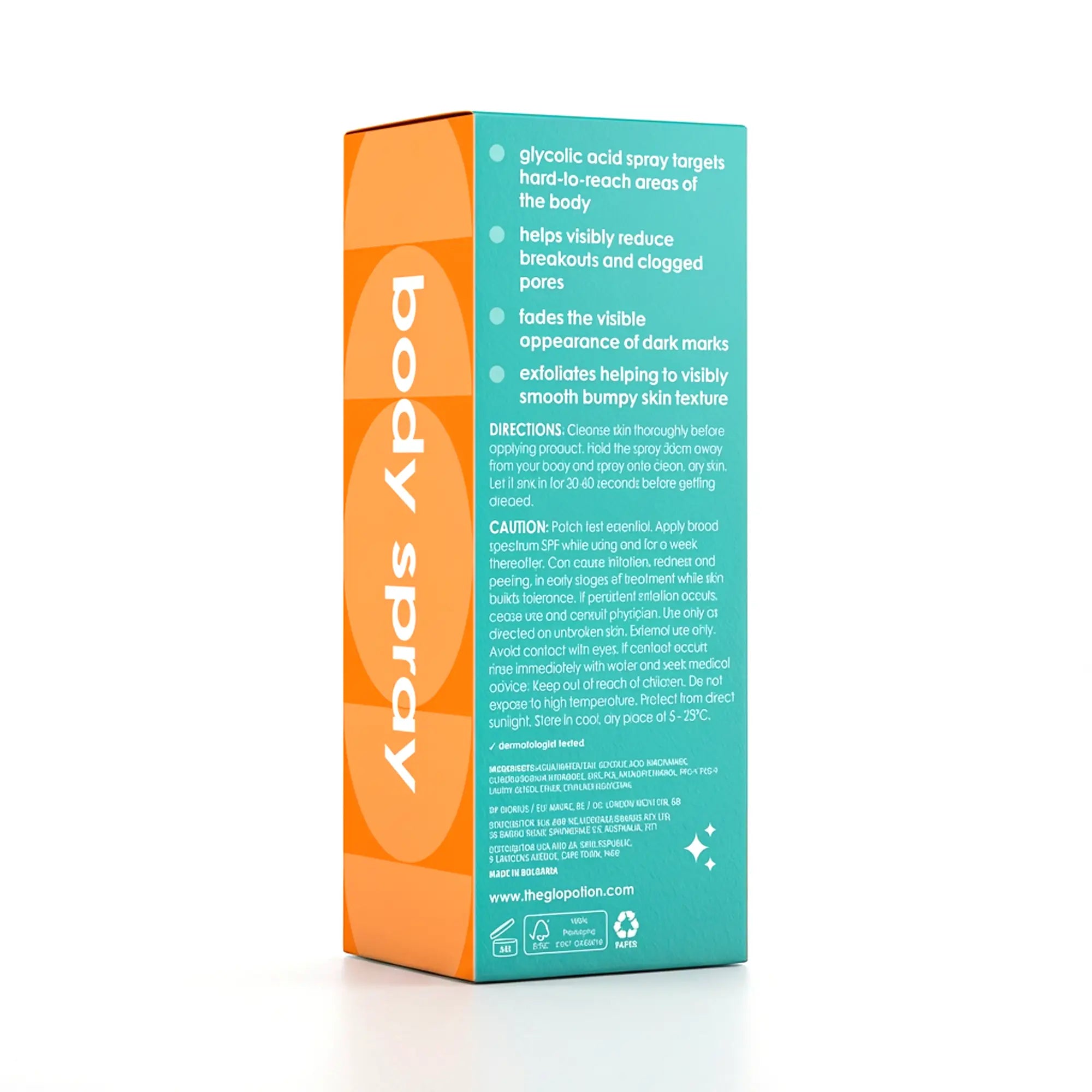 Glycolic Acid 5% + Niacinamide 5% + Zinc Body Spray | GloPotion SA