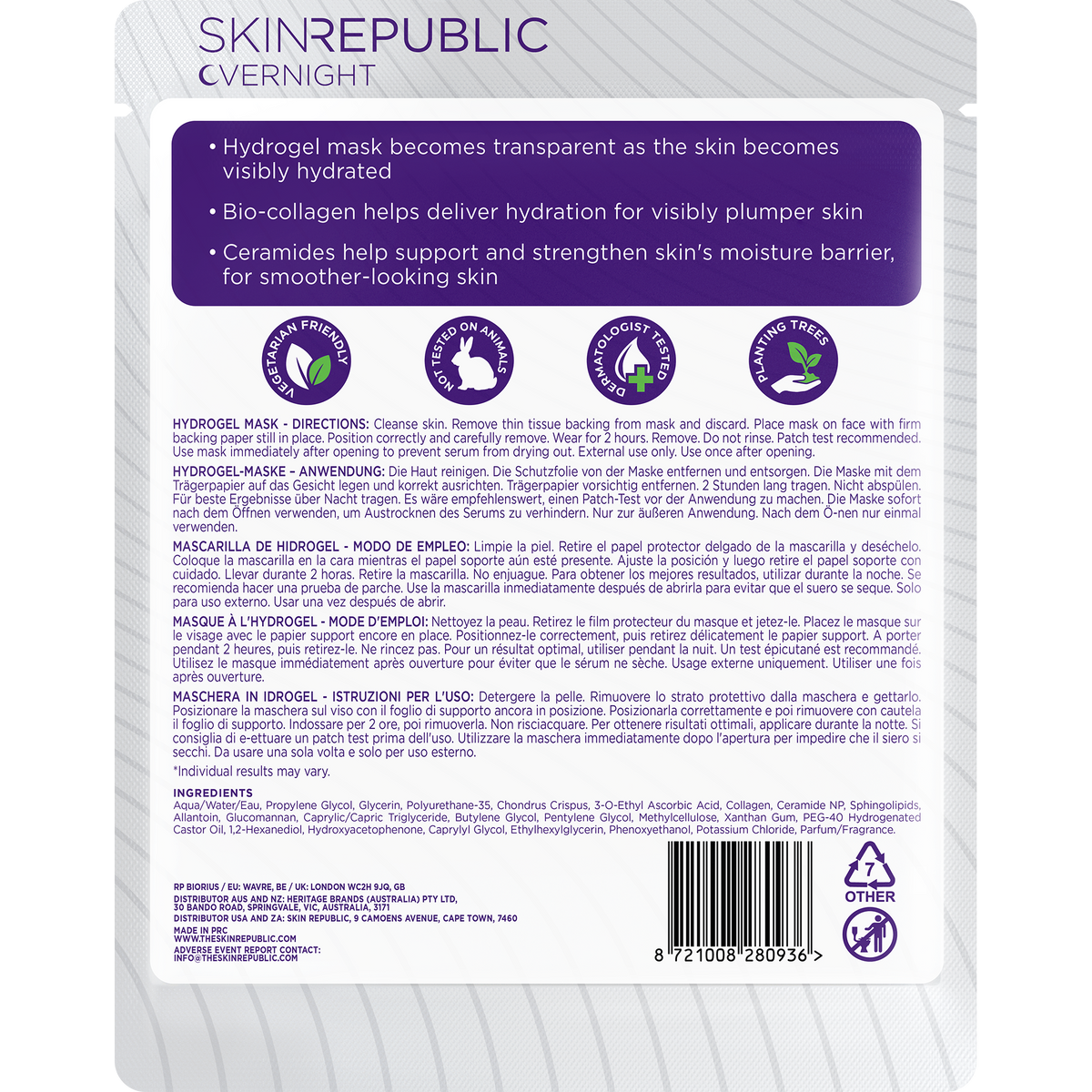 Bio-Collagen Overnight Hydrogel Mask