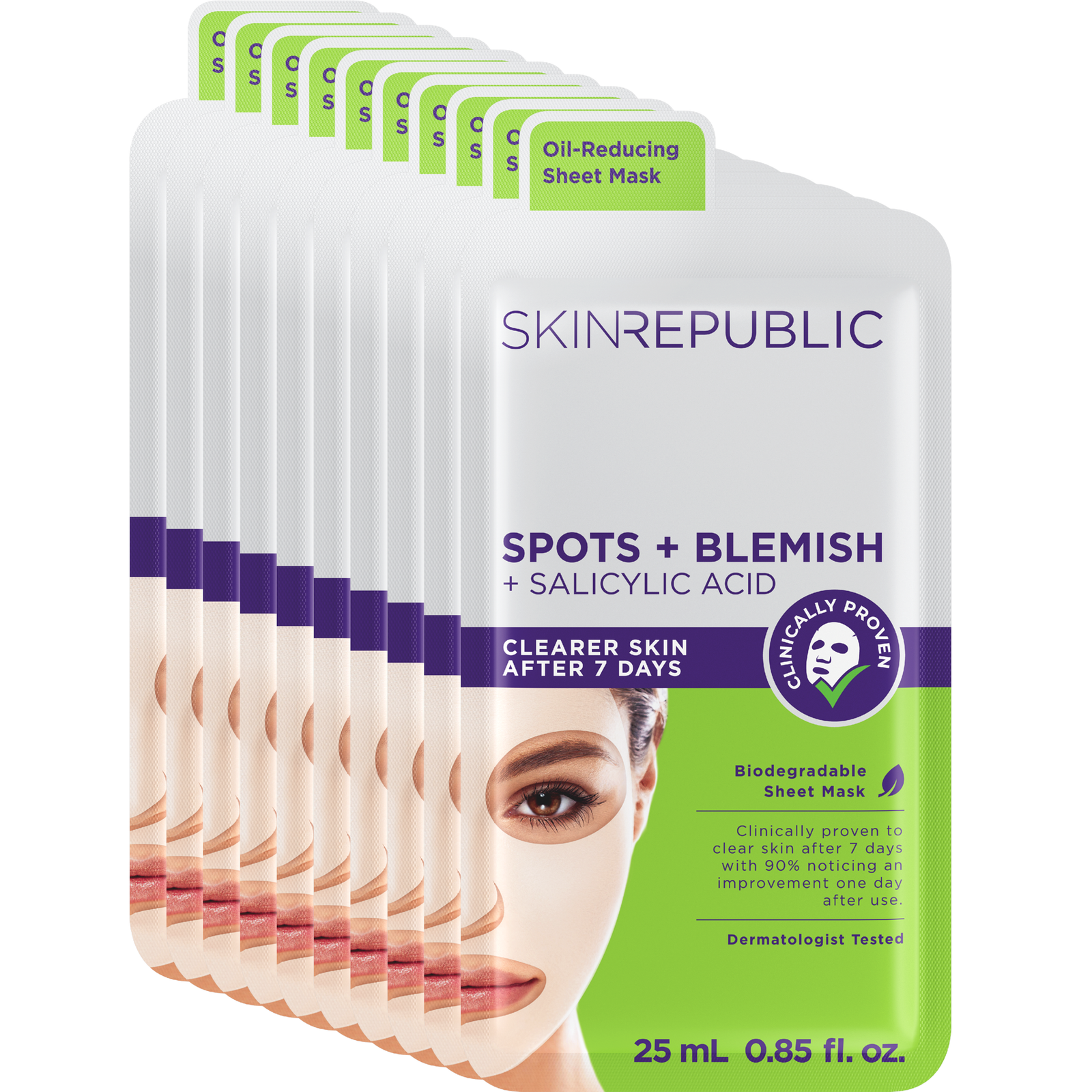 Pack of 10 Spots + Blemish Face Mask Sheet (includes 2 FREE masks)