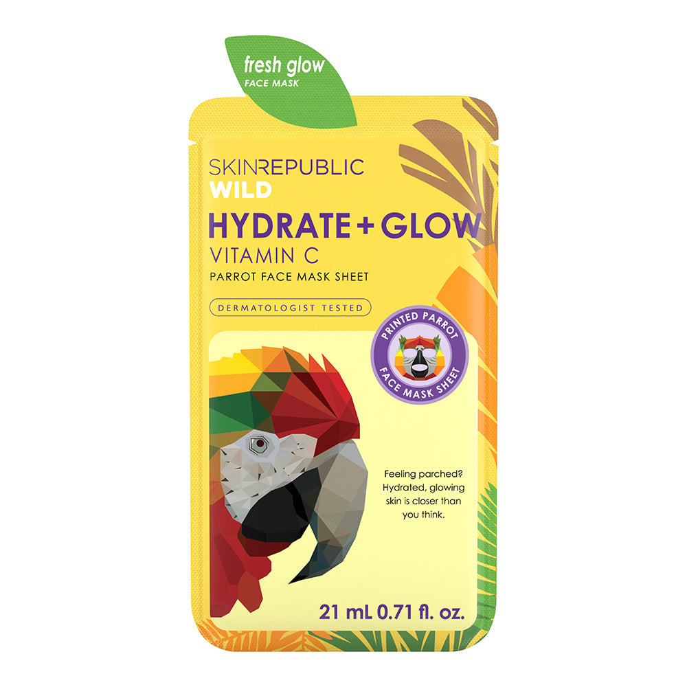 Hydrate + Glow Vitamin C Parrot Face Mask Sheet